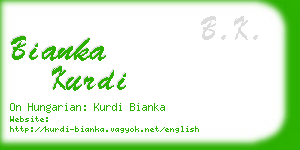 bianka kurdi business card